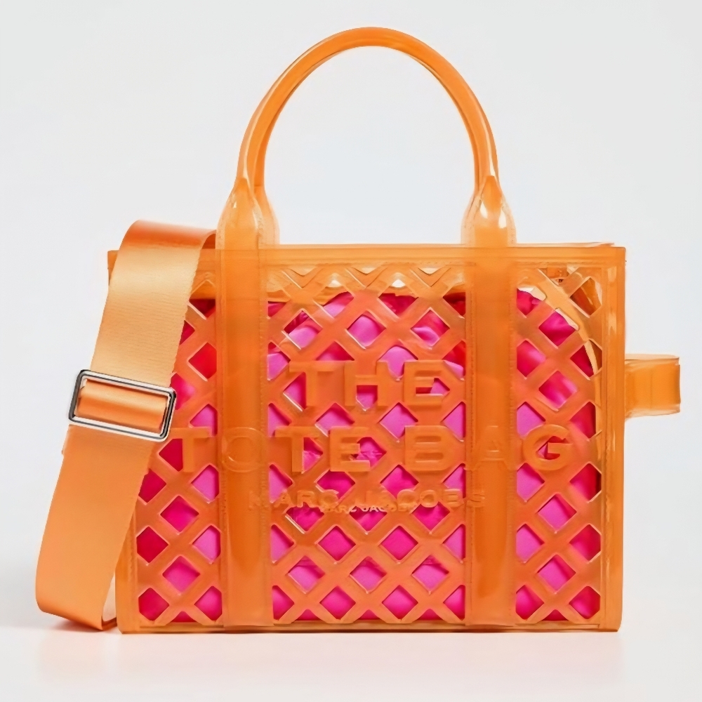 Marc Jacobs Vibrant Orange and Pink Jelly Tote NWT - Picture 4 of 7